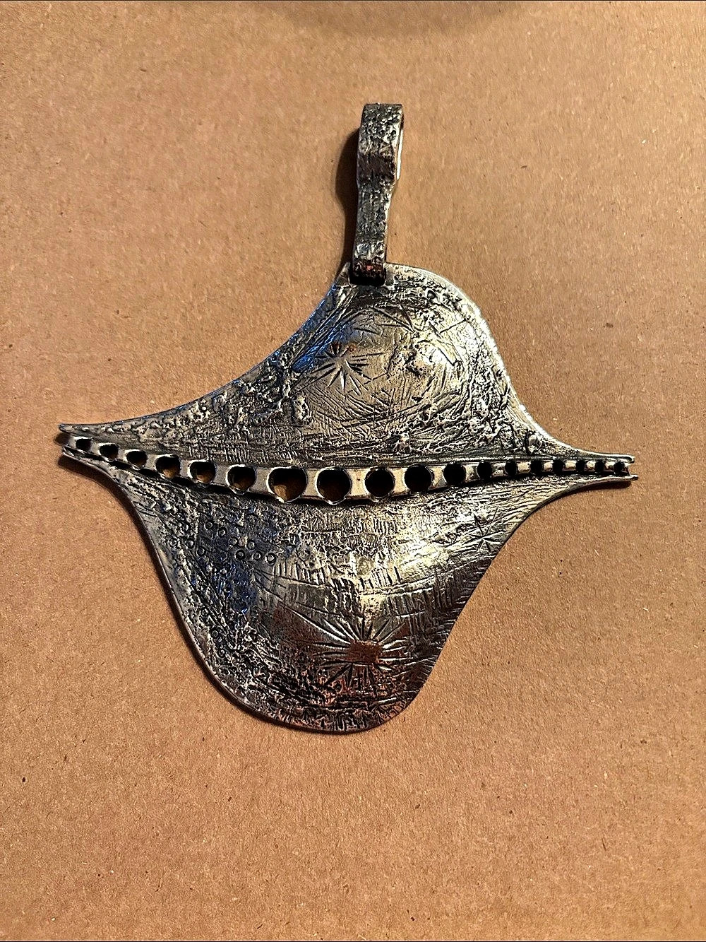 Vintage Canadian Guy Vidal brutalist necklace piece.